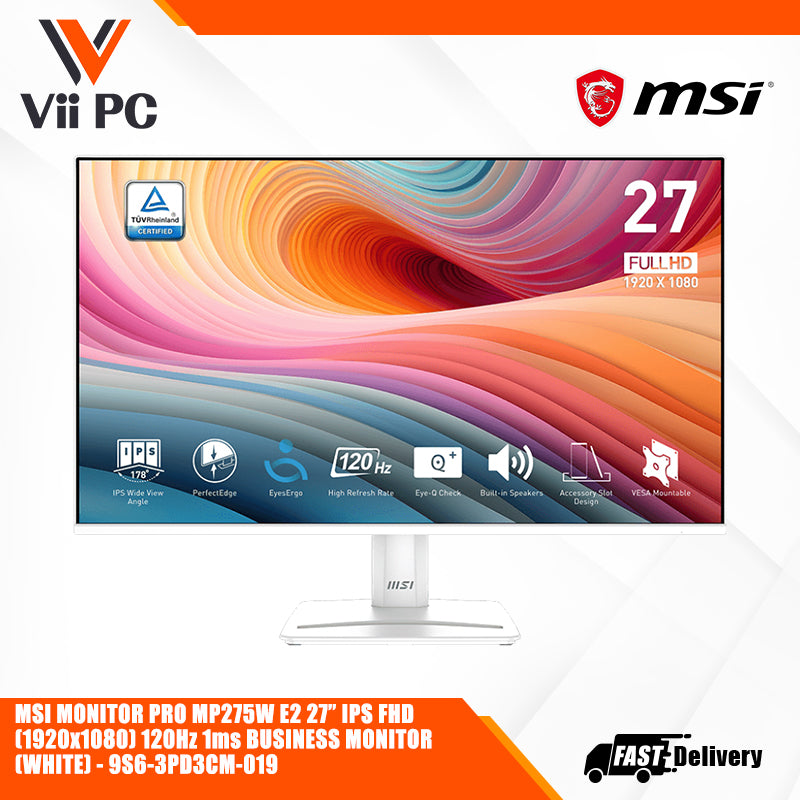MSI MONITOR PRO MP275W E2 * 27"/FHD/Flatscreen/IPS/120Hz * 1ms(MPRT)/4ms(GtG)/AdaptiveSync/HDR Ready