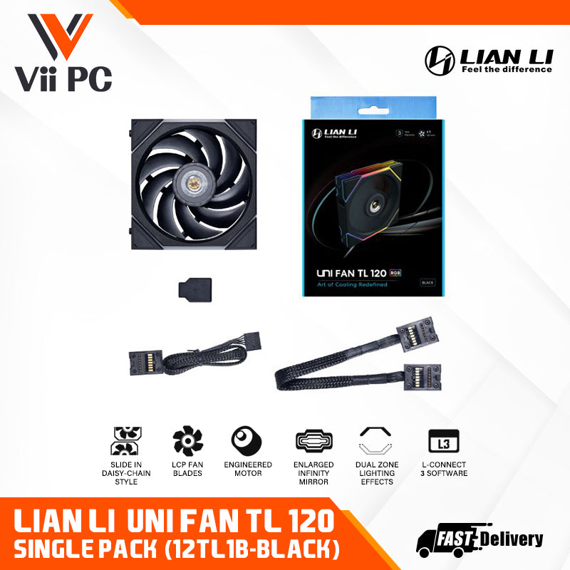 LIAN LI UNI FAN TL120 ARGB Single Pack (Black/White)