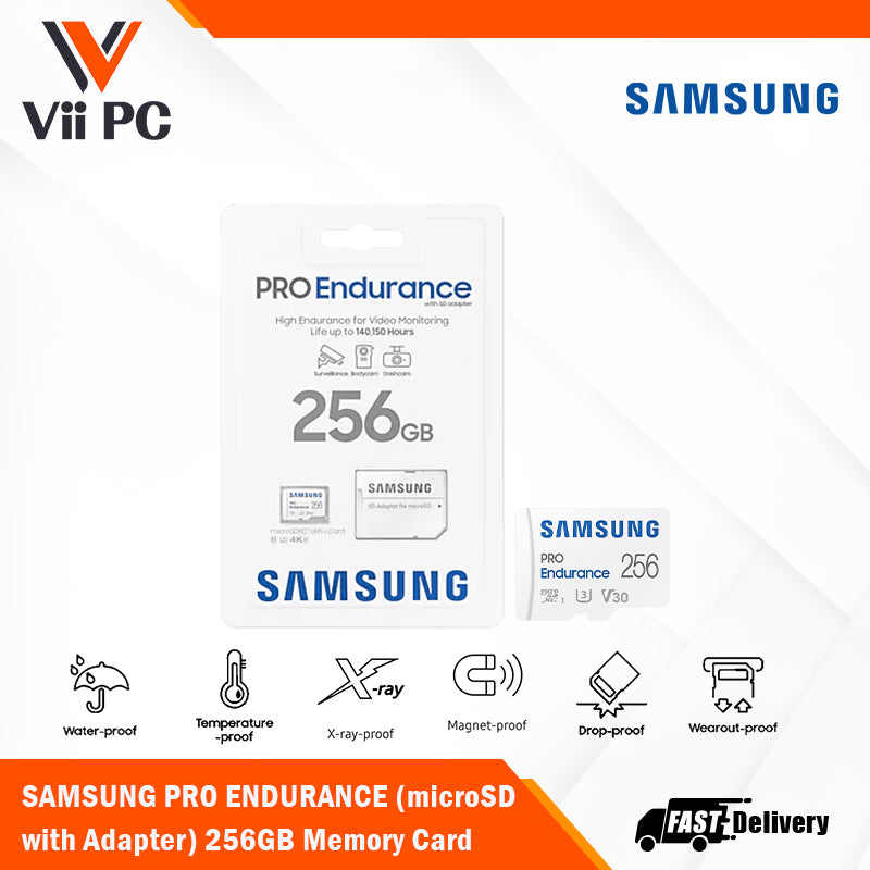 SAMSUNG PRO Endurance microSDXC Memory Card with Adapter 32GB/64GB/128GB/256GB Card up to 200MB/s Read, compatible to UHS-I