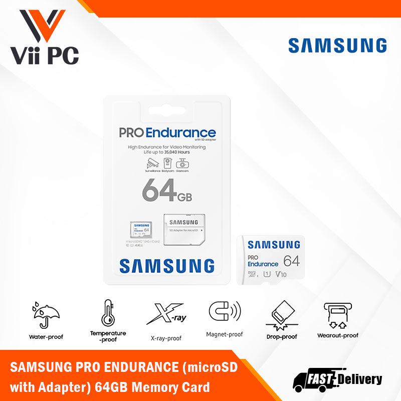 SAMSUNG PRO Endurance microSDXC Memory Card with Adapter 32GB/64GB/128GB/256GB Card up to 200MB/s Read, compatible to UHS-I