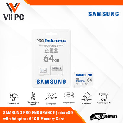 SAMSUNG PRO Endurance microSDXC Memory Card with Adapter 32GB/64GB/128GB/256GB Card up to 200MB/s Read, compatible to UHS-I