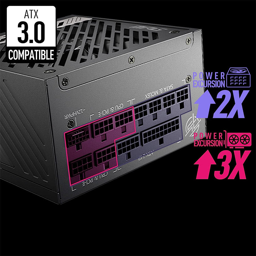 MSI MPG A1000G PCIE 5.0 ATX 3.0 80 Plus® Gold 1000W Full Modular Gaming Power Supply - 12VHPWR Cable, ATX 3.0 compatible, Supports Nvidia® GeForce RTX™ 40 Series
