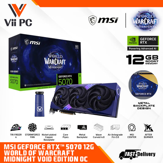 MSI GeForce RTX 5070 12G World of Warcraft MIDNIGHT VOID EDITION OC