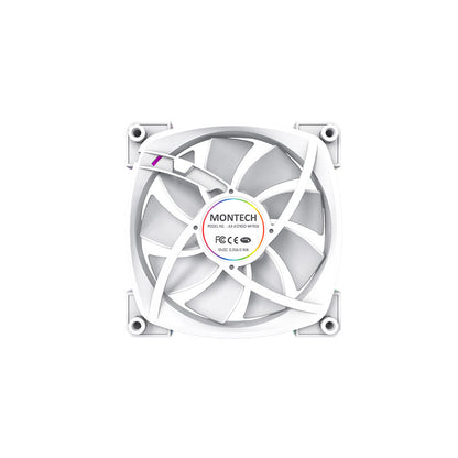 Montech AX120 PWM Single Fan Pack (Black/White) - 120mm, ARGB Lighting, Built for System Cooling Performance, PWM Smart Control, Silent Operation, Durable Rifle bearing