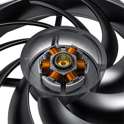 Montech Metal 120 PWM Fan (Single Pack) - 120mm, Industrial-Grade 6-Pole Motor, Shock-Proof, Efficient and Silent