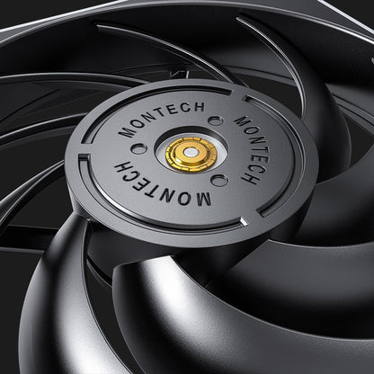 Montech Metal 120 PWM Fan (Single Pack) - 120mm, Industrial-Grade 6-Pole Motor, Shock-Proof, Efficient and Silent