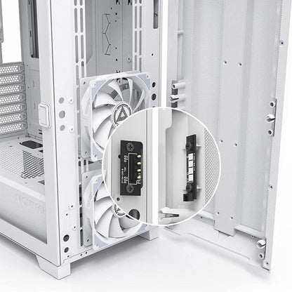 Montech SKY ONE LITE ATX Gaming Mid Tower Case - Air Performance Fine Mesh Front Panel, 3x High Airflow Fans Pre-Installed, Easy Swivel Glass Side Panel, ARGB (Black/White)