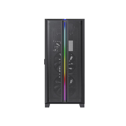 Montech SKY ONE LITE ATX Gaming Mid Tower Case - Air Performance Fine Mesh Front Panel, 3x High Airflow Fans Pre-Installed, Easy Swivel Glass Side Panel, ARGB (Black/White)