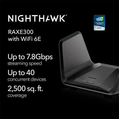 NETGEAR Nighthawk 8-Stream Tri-Band WiFi 6E Router - AXE7800 7.8Gbps (RAXE300)