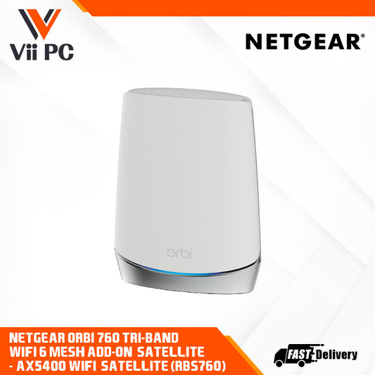 NETGEAR Orbi 760 Tri-Band WiFi 6 Mesh Add-on Satellite - AX5400 5.4Gbps (RBS760) Satellite Only