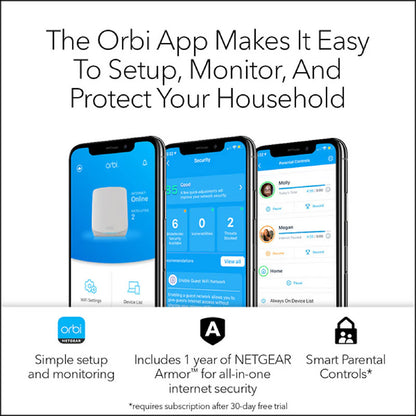 NETGEAR Orbi 760 Tri-Band WiFi 6 Mesh System - AX5400 5.4Gbps - 2-Pack (RBK762S)