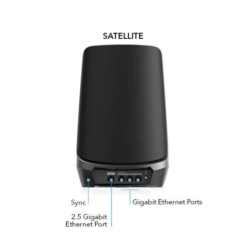 NETGEAR Orbi 960 Quad-Band WiFi 6E Mesh Add-on Satellite - AXE11000 10.8Gbps Satellite (RBSE960B) Only - Black