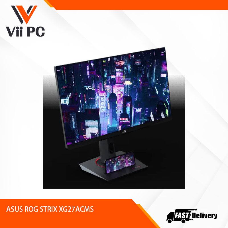 ROG Strix XG27ACMS USB Type-C Gaming Monitor – 27-inch 2560x1440, 320Hz OC (Above 144Hz), 0.3ms (min.), Fast IPS, Extreme Low Motion Blur Sync, USB Type-C, G-Sync compatible, DisplayWidget Center, tripod socket, HDR