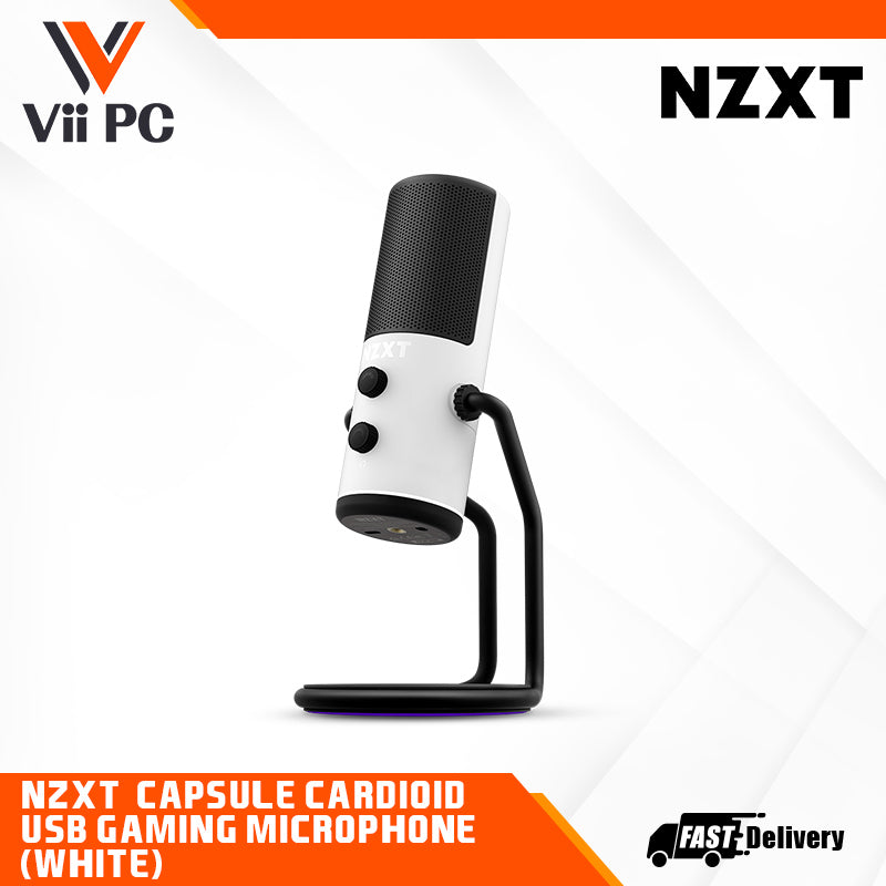 NZXT Capsule Cardioid USB Gaming Microphone - Black/White