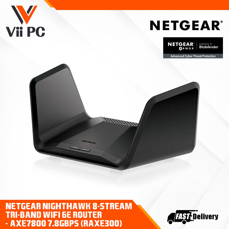 NETGEAR Nighthawk 8-Stream Tri-Band WiFi 6E Router - AXE7800 7.8Gbps (RAXE300)