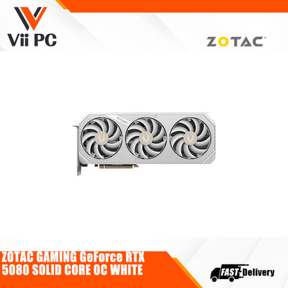 ZOTAC GAMING GeForce RTX 5080 SOLID CORE SOLID OC 16GB GDDR7 OC GAMING DESKTOP GRAPHICS CARD BLACK / WHITE