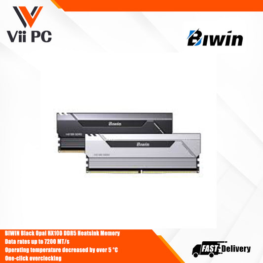 BIWIN Opal DW100 DDR5 RGB 32GB (2x16GB) 6000MHZ Supporting Intel & AMD for One-click Overclocking BLACK OR WHITE Desktop RAM