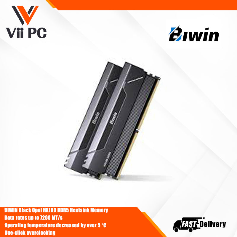 BIWIN Opal DW100 DDR5 RGB 32GB (2x16GB) 6000MHZ Supporting Intel & AMD for One-click Overclocking BLACK OR WHITE Desktop RAM