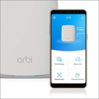 NETGEAR Orbi RBK353 Dual Band 3-Pack WiFi-6 Mesh System - AX1800 1.8Gbps WiFi Mesh System (1 Router & 2 Satellites)