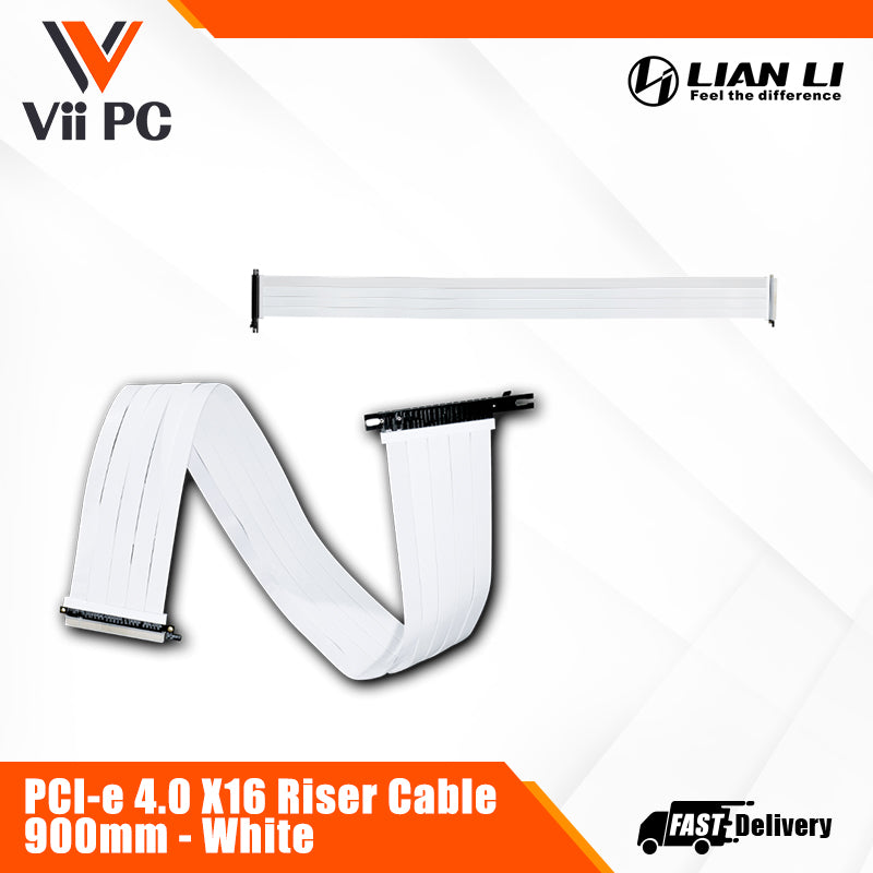 Lian Li PCI-e 4.0 X16 Riser cable 900mm Black/White - 1yr Wty