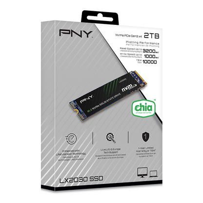 PNY LX2030 M.2 NVMe 2TB SSD - High Performance, Enhanced Reliability, Up to 18X Better Endurance