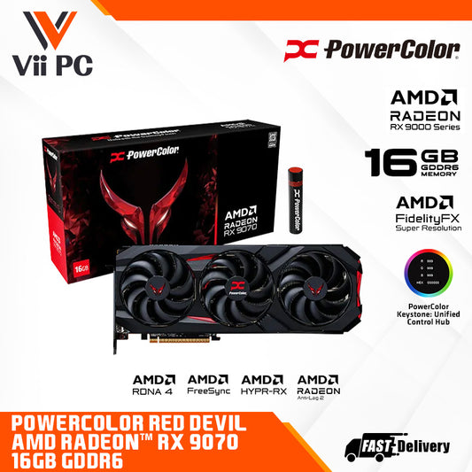 PowerColor Red Devil AMD Radeon RX 9070 16GB GDDR6 Graphics Card