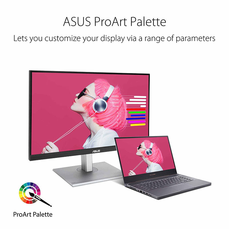 ASUS ProArt Display PA278CV Professional Monitor - 27" IPS, WQHD (2560x1440), 100% sRGB, 100% Rec. 709, Color Accuracy ΔE<2, Calman Verified, USB-C, DisplayPort Daisy-chaining, ProArt Preset, ProArt Palette
