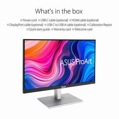 ASUS ProArt Display PA278CV Professional Monitor - 27" IPS, WQHD (2560x1440), 100% sRGB, 100% Rec. 709, Color Accuracy ΔE<2, Calman Verified, USB-C, DisplayPort Daisy-chaining, ProArt Preset, ProArt Palette