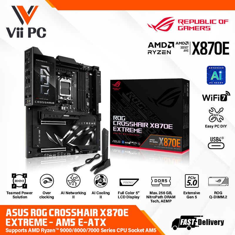 ASUS ROG CROSSHAIR X870E EXTREME Free Samsung 9100 pro 2TB – Vii