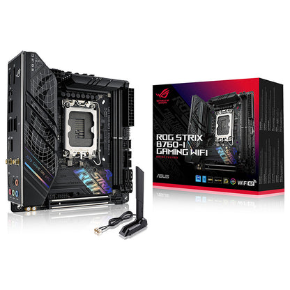 ASUS ROG STRIX B760-I GAMING WIFI LGA1700 Intel B760 Chipset 2 x DDR5 DIMM Wi-Fi 6 PCI-Express x16 Mini-ITX Motherboard