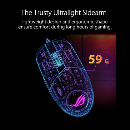 ASUS ROG Strix Impact III Wired Gaming Mouse - 12000 DPI, 59 g, AURA Sync, Swappable Mechanical Switches