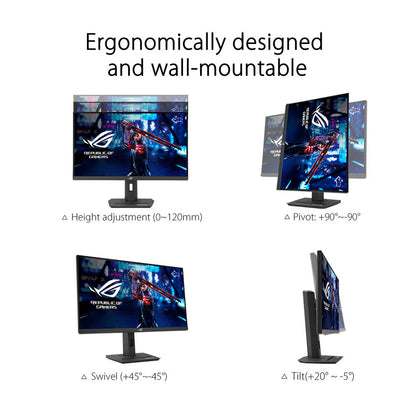 ASUS ROG Strix XG27ACS 27" USB Type-C Gaming Monitor - WQHD (2560x1440), 180Hz (Above 144Hz), 1ms(GTG), Fast IPS, ELMB-SYNC, ADAPTIVE-SYNC, USB Type-C, G-SYNC, DisplayWidget Center, Tripod Socket, HDR