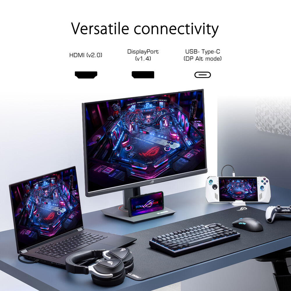 ASUS ROG Strix XG27ACS 27" USB Type-C Gaming Monitor - WQHD (2560x1440), 180Hz (Above 144Hz), 1ms(GTG), Fast IPS, ELMB-SYNC, ADAPTIVE-SYNC, USB Type-C, G-SYNC, DisplayWidget Center, Tripod Socket, HDR