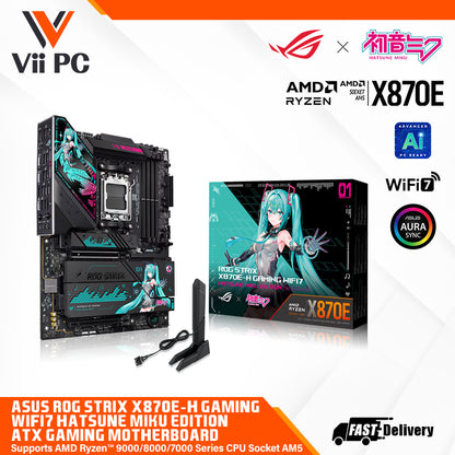 ASUS ROG STRIX X870E-H GAMING WIFI7 HATSUNE MIKU EDITION ATX Gaming Motherboard
