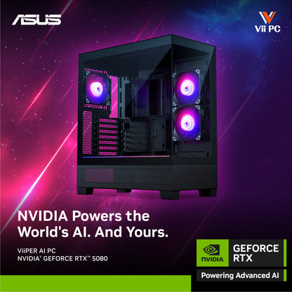 ViiPER Custom Gaming AI PC - GeForce RTX 5080 16GB + AMD Ryzen 7 9800X3D (Powered By ASUS)