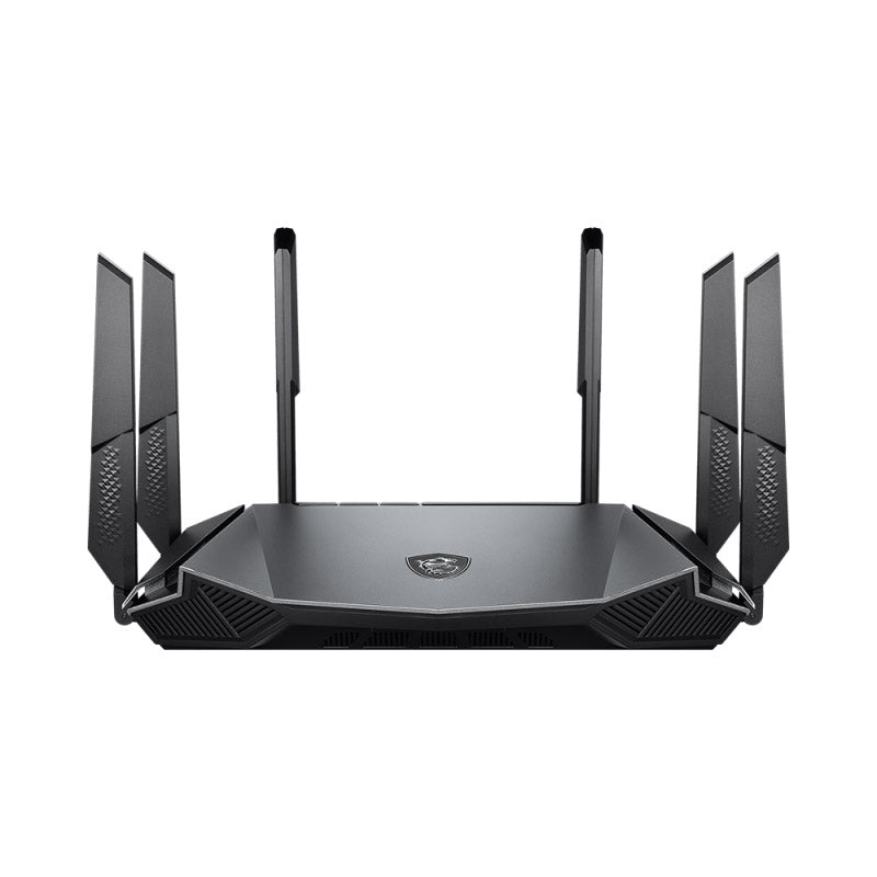 MSI Radix AX6600 WiFi 6 Tri-Band Gaming Router - AI QoS, 1.8GHz Quad-Core Processor, MU-MIMO, Gigabit Wireless, Dual 5 GHz band, High Speed Long Range