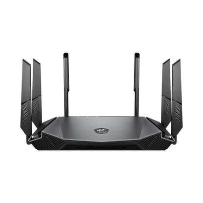 MSI Radix AX6600 WiFi 6 Tri-Band Gaming Router - AI QoS, 1.8GHz Quad-Core Processor, MU-MIMO, Gigabit Wireless, Dual 5 GHz band, High Speed Long Range