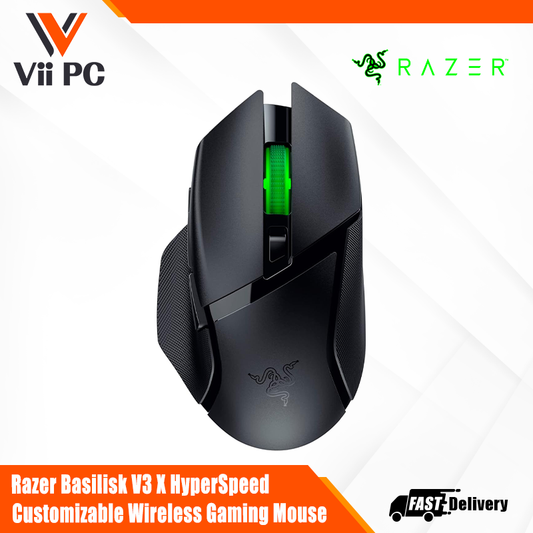 Razer Basilisk V3 X HyperSpeed Customizable Wireless Gaming Mouse with RGB Lighting