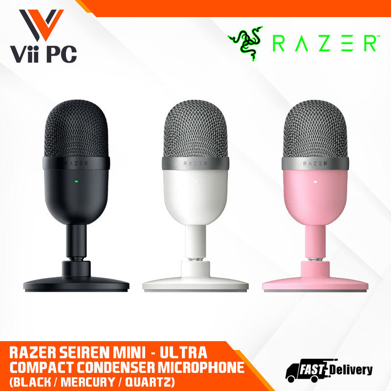 RAZER Seiren Mini - Ultra-Compact Condenser Microphone - Black/Mercury/Quartz (FRML Packaging)
