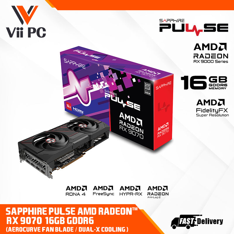 SAPPHIRE PULSE AMD Radeon™ RX 9070 16GB GDDR6 Graphics Card