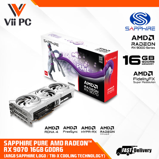 SAPPHIRE PURE AMD Radeon RX 9070 16GB GDDR6 Graphics Card