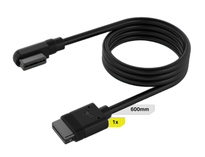 iCUE LINK Cable (1x600mm / 2x200mm) with Straight/Slim 90° connectors (Black)