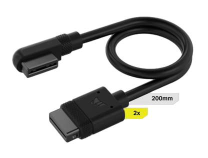 iCUE LINK Cable (1x600mm / 2x200mm) with Straight/Slim 90° connectors (Black)