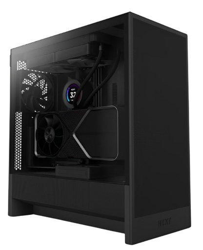 NZXT H5 FLOW (2 F120Q fans) / H5 FLOW RGB (1 F120Q + 1 F360 RGB Core fans) - Compact ATX Mid-Tower Airflow Case (Black/White)