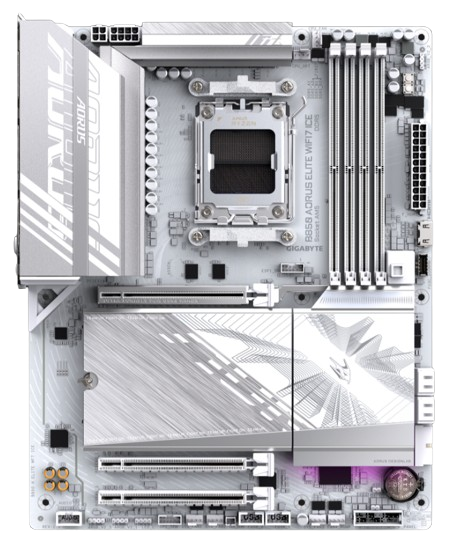 GIGABYTE B850 AORUS ELITE WIFI 7 ICE AMD Ryzen™ 9000 Series Processors ATX Gaming Motherboard
