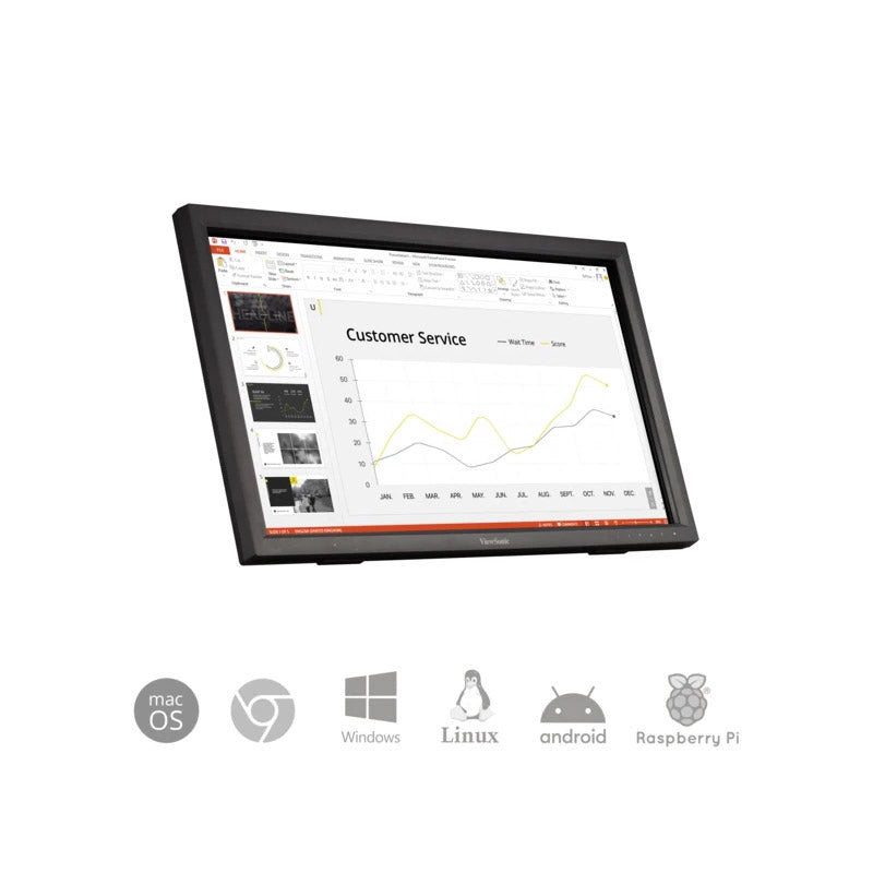 Viewsonic TD2423 24" Full HD 1080p IPS Panel Display, 10-point Multi touch, Frameless, HDMI,VGA & DVI, VESA mount (For retail, education, or enterprise use)