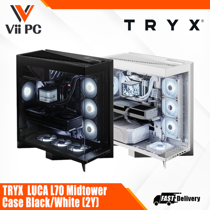 TRYX LUCA L70 Mid-tower Case - Black/White (2 Years Warranty)