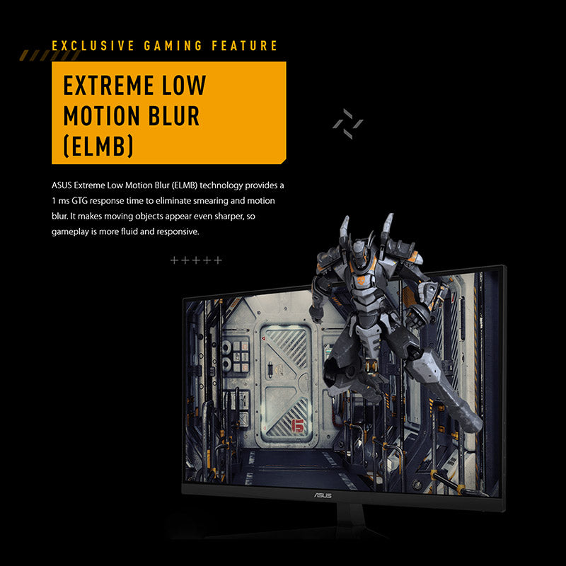 ASUS TUF Gaming VG249Q3A Gaming Monitor - 24" (23.8" viewable) FHD(1920x1080), 180Hz, Fast IPS, ELMB, 1ms (GTG), FreeSync Premium™, Variable Overdrive, 99% sRGB