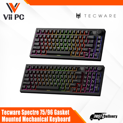 TECWARE Spectre 75/96 Gasket Mounted Mechanical Keyboard - Layout: (75-Key/95-Key)