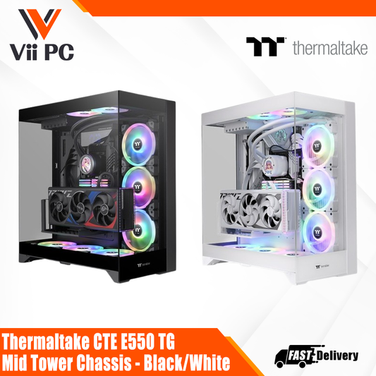 Thermaltake CTE E550 TG Mid Tower Chassis - Black/Snow